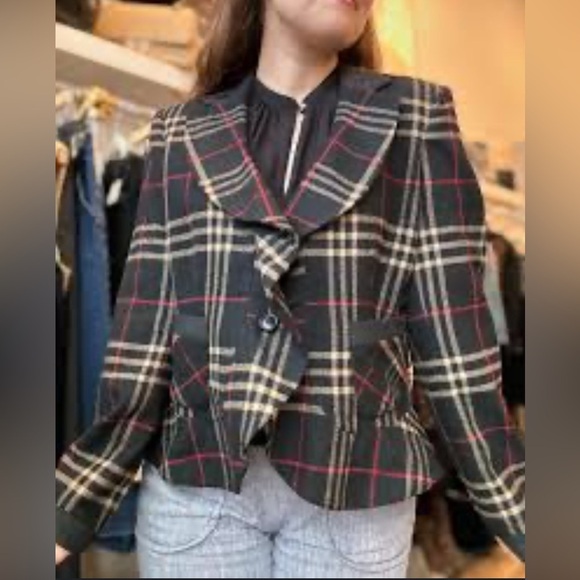 DKNYC Jackets & Blazers - Women’s DKNYC Plaid Wool Blend Blazer Size 4 EUC
